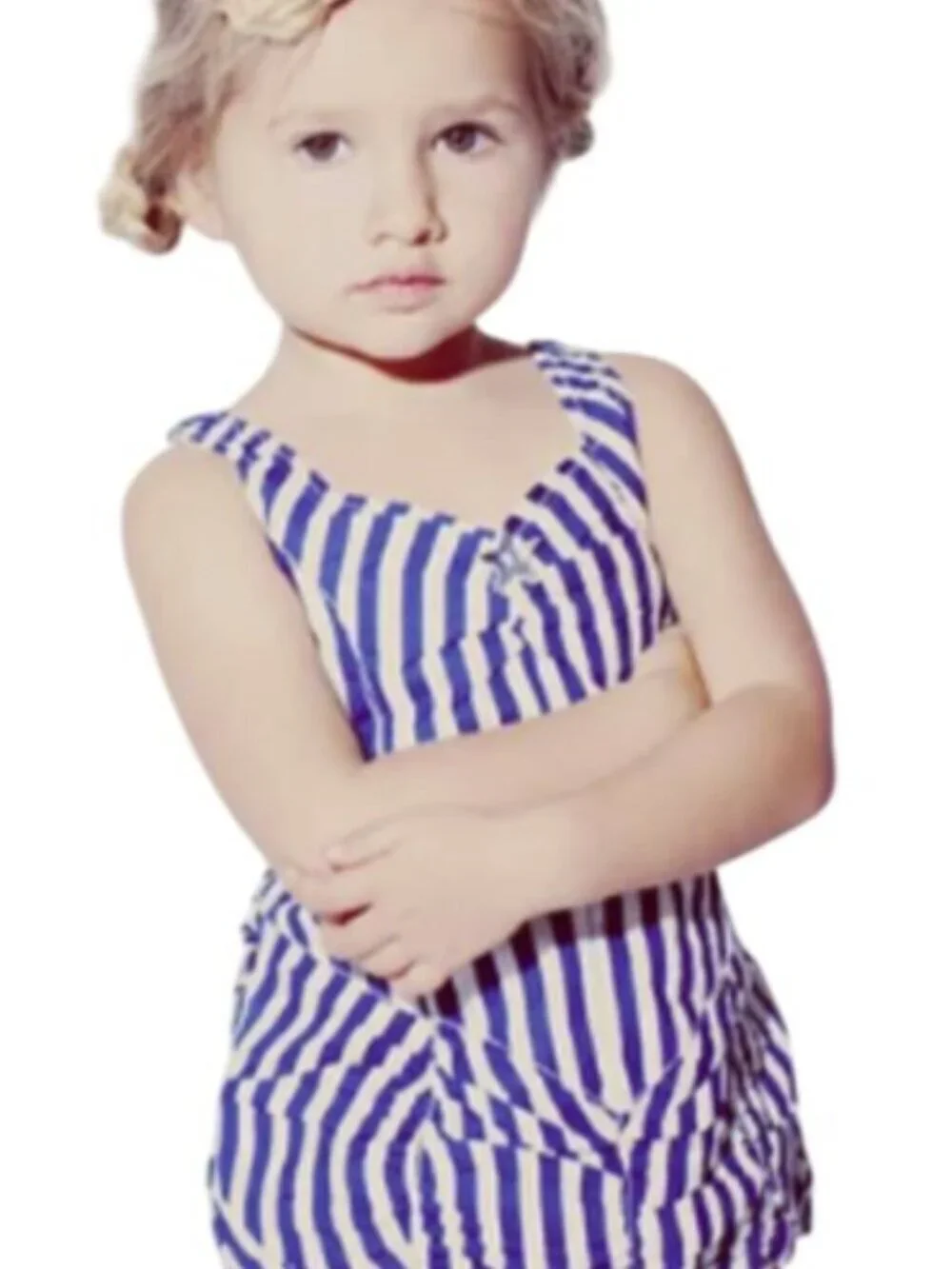 NWT WovenPlay Blue/White Striped Swimsuit